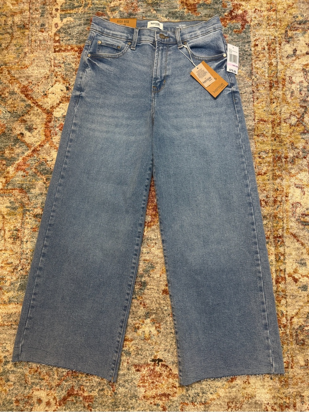 Kensie Wide-Leg Jeans in Light Blue Denim